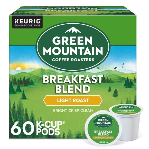 Green Mountain Breakfast Blend Light Roast K-Cup Coffee Pods 60 Count